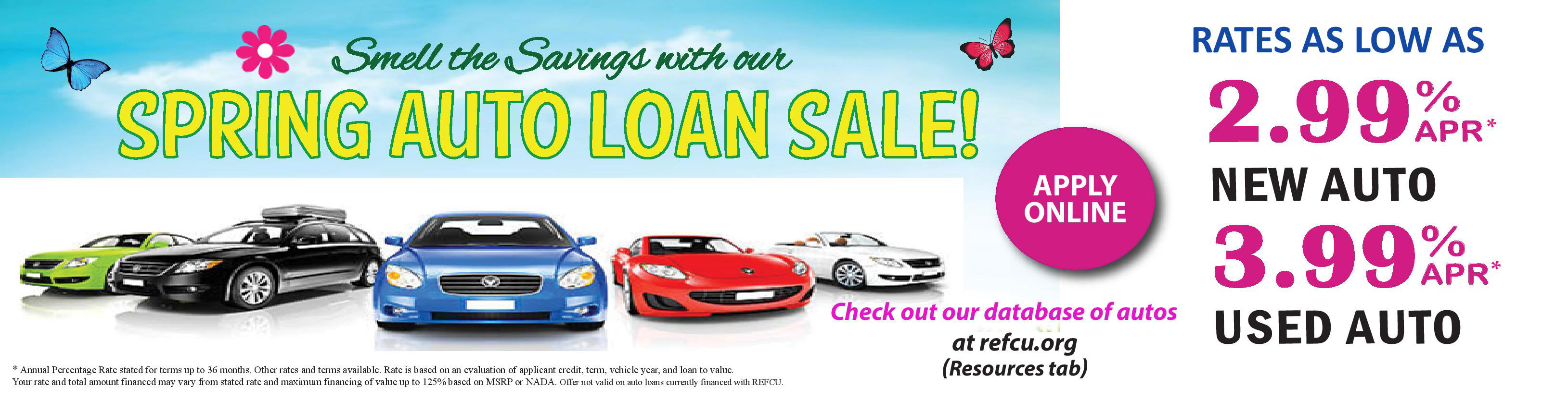 Smell the savings with our spring auto sale. Rates as low as 2.99% APR